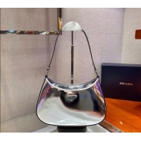 Pretty Style Prada Cleo Brushed Leather Hobo Bag 1BC499 Silver 2024