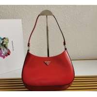 Good Taste Prada Cleo Brushed Leather Hobo Bag 1BC499 Red 2024