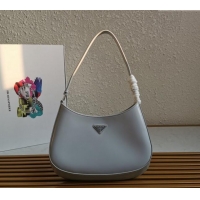 Top Grade Prada Cleo Brushed Leather Hobo Bag 1BC499 Light Grey 2024