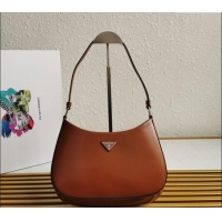 Buy Inexpensive Prada Cleo Brushed Leather Hobo Bag 1BC499 Brown 2024