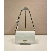 Buy Cheapest Prada Shiny Leather Shoulder bag 1BD082 White 2024