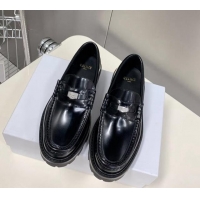 Popular Style Celine Loafers 3.5cm with Triomphe metal in Polished Calfskin Black 903059