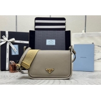 Pretty Style Prada Leather Shoulder bag 1BD372 Grey 2024