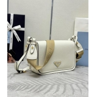 Top Grade Prada Leather Shoulder bag 1BD372 White 2024