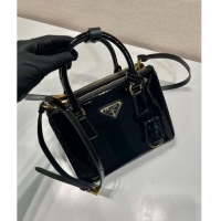 Low Cost Prada Galleria Patent Leather Micro Bag 1BA906 Black 2024