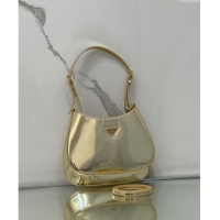 Top Design Prada Cleo patent leather bag 1BC169 Light Gold 2024