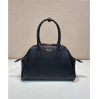 Most Popular Prada Medium Saffiano leather top handle bag 1BG537 Black 2024