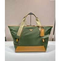 Well Crafted Prada Mens Re-Nylon and leather duffel bag 2VC040 Green 2024