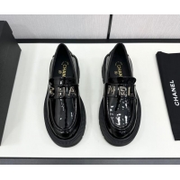 Classic Hot Chanel Patent Calfskin Loafers CH82904 Black 082904