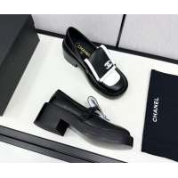 Unique Discount Chanel Calfskin Loafers CH82907 White/Black 082907