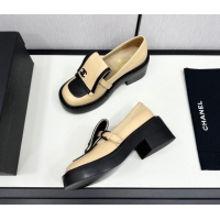 Popular Style Chanel Calfskin Loafers CH82908 Black/Beige 082908