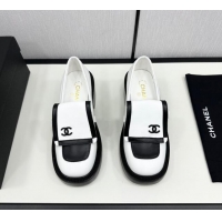 Good Product Chanel Calfskin Loafers CH82909 Black/White 082909