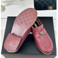 Sophisticated Chanel Calfskin Loafers CH82910 Burgundy 082910