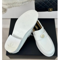 Sumptuous Chanel Calfskin Loafers CH82912 White 082912