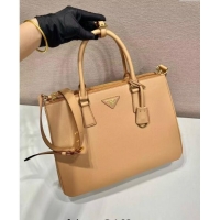 Top Grade Prada Large Galleria leather top handle bag 1BA446 Beige 2024