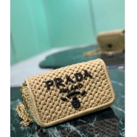 Unique Style Prada Crochet Chain shoulder bag 1BF135 Khaki 2024