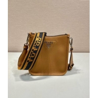 Modern Classic Prada Grained Leather Mini Shoulder Bag 1BH191 Caramel Brown 2024