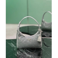 Grade Discount Prada Re-Edition 2000 Strass Mini Hobo Bag 1NE515 White 2024