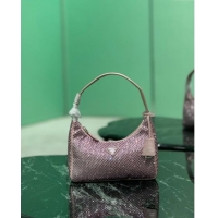 Fashion Show Collection Prada Re-Edition 2000 Strass Mini Hobo Bag 1NE515 Pink 2024