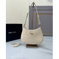 Top Design Prada Cleo patent leather bag 1BC169 White 2024