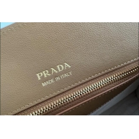 Buy Discount Prada Medium leather tote bag 1BG538 Caramel Brown 2024