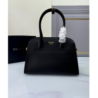 New Fashion Prada Medium leather tote bag 1BG538 Black 2024