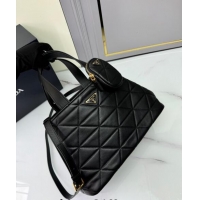 Reasonable Price Prada Medium quilted leather tote bag 1BG545 Black 2024