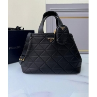 Famous Brand Prada Large quilted leather tote bag 1BG547 Black 2024