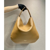 Top Grade Prada Large leather hobo shoulder bag 1BC219 Caramel Brown 2024