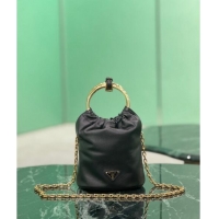 Affordable Price Prada Nappa leather mini bucket bag 1BC227 Black 2024