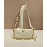 Reasonable Price Prada Re-Edition 2002 medium leather hobo shoulder bag 1BC221 White 2024