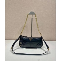 Market Sells Prada Re-Edition 2002 medium leather hobo shoulder bag 1BC221 Black 2024