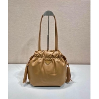 Modern Classic Prada Lambskin Bucket bag 1BG541 Brown 2024