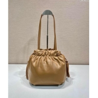 Modern Classic Prada Lambskin Bucket bag 1BG541 Brown 2024