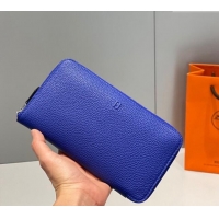 Luxurious Hermes Togo Supple Leather Zip Long Wallet H092401 Electric Blue 2024