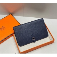 Buy Discount Hermes R.M.S Togo Supple Leather Passport Holder H092402 Navy Blue 2024