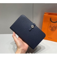 Buy Discount Hermes R.M.S Togo Supple Leather Passport Holder H092402 Navy Blue 2024