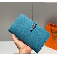 Good Looking Hermes R.M.S Togo Supple Leather Passport Holder H092402 Denim Blue 2024