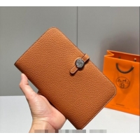 Good Taste Hermes R.M.S Togo Supple Leather Passport Holder H092402 Golden Brown 2024