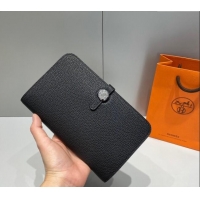 Unique Style Hermes R.M.S Togo Supple Leather Passport Holder H092402 Black 2024