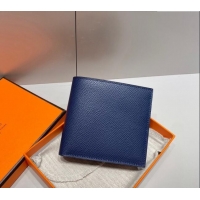 Buy Discount Hermes Epsom Leather Bifold Wallet H092403 Midnight Blue 2024