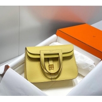 Promotional Hermes Halzan 25cm Bag in Togo Calfskin H092501 Chick Yellow 2024