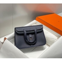 Best Price Hermes Halzan 25cm Bag in Togo Calfskin H092501 Midnight Blue 2024