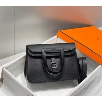 Good Looking Hermes Halzan 25cm Bag in Togo Calfskin H092501 Black/Silver 2024