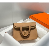 New Style Hermes Halzan 25cm Bag in Togo Calfskin H092501 Milky Tea Beige 2024