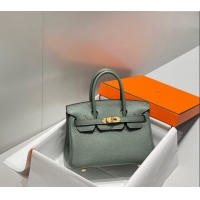 Buy Discount Hermes Mini Birkin 20cm bag with Shoulder Strap in Togo Leather H20 Amande Green/Gold 2024