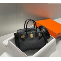 Top Quality Hermes Mini Birkin 20cm bag with Shoulder Strap in Togo Leather H20 Black/Gold 2024