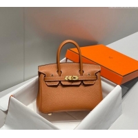 High Quality Hermes Mini Birkin 20cm bag with Shoulder Strap in Togo Leather H20 Brown 2024