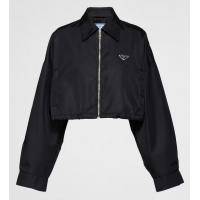 Top Grade Prada Re-Nylon Cropped Blouson Jacket PA8413 Black