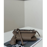 Well Crafted Fendi By The Way Selleria Mini Bag in Grianed Calfskin with Topstitches 8668S Grey 2024